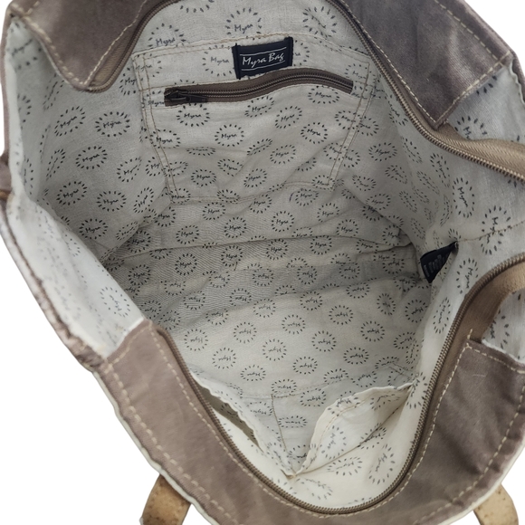 Myra Canvas Calf Hair Shoulder Tote Bag - Picture 3 of 11